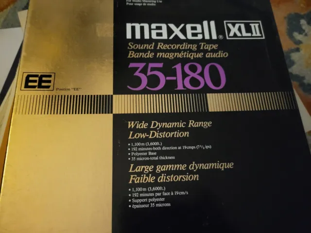 Maxell XLII 35-180 Position EE 10.5 X 1/4 Metal Reel to Reel