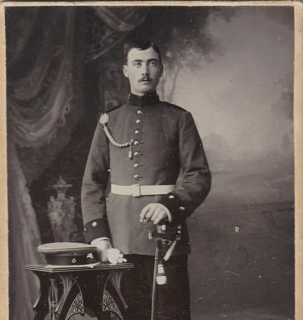 CDV Kabinettfoto Kaiserlich Preußischer Soldat Uniform Säbel Portepee Metz Foto