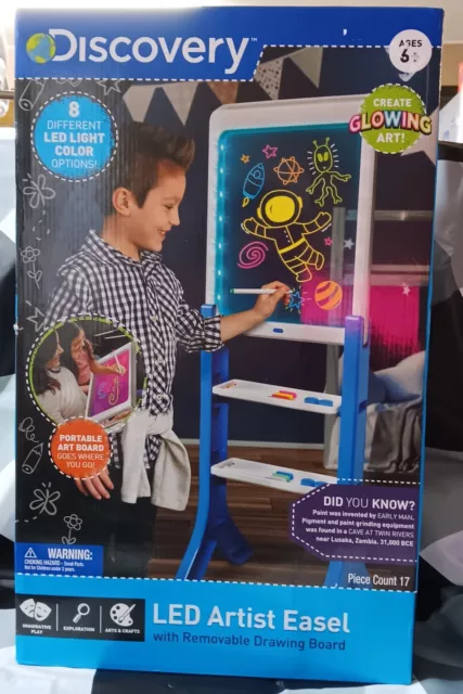 DISCOVERY KIDS LED Artist Easel With Removable Drawing Board New