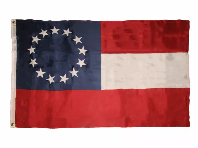 CIVIL WAR 1ST FIRST NATIONAL 13 STAR FLAG "Stars and Bars" 3' x 5' 100D