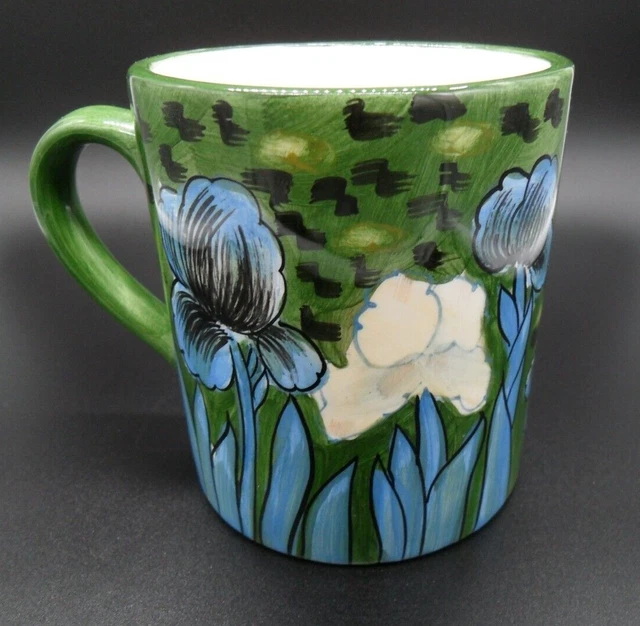 Cafe Arts Handpainted art reproduction "irises" by van Gogh coffee/tea mug