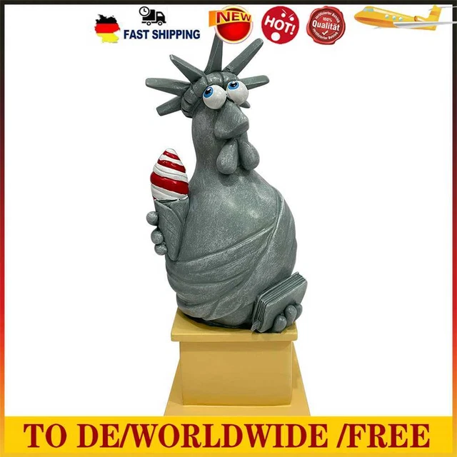 Cymwer Harz Huhn Statue Schreibtisch Ornament Innenhof Feengarten Dekoration Lus