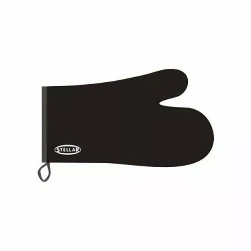 Stellar Black Single Thermal Resistant Quilted Oven Glove Mitt STE02