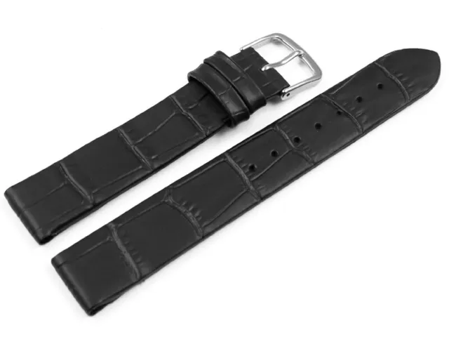 Bracelet montre à clip p.montres avec les anses soudées 8-20 mm noir NEUF