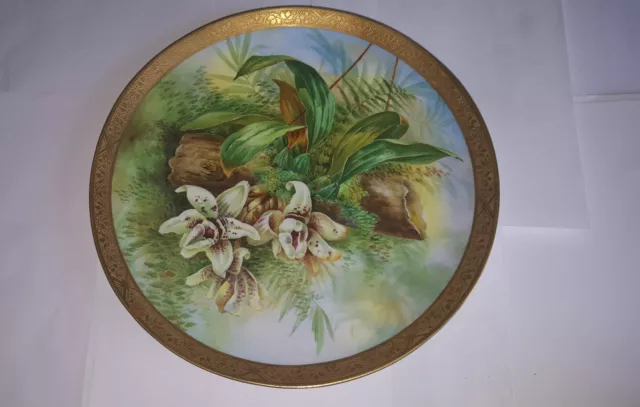 Surperb Late 19th Century Porcelain Hand Painted Charger - English - Signed