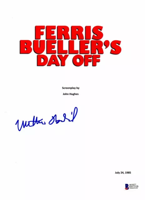 Matthew Broderick Autograph Ferris Bueller's Day Off Signed Movie Script Bas Coa
