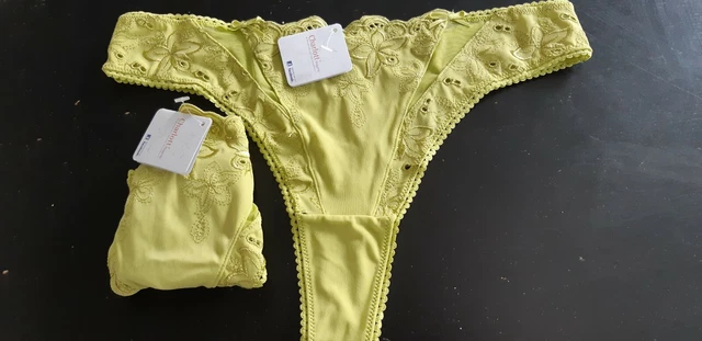 Lot De 2 Strings Charlott Lingerie Bleu Taille M - Neuf Avec étiquettes - Sous-vêtement Femme