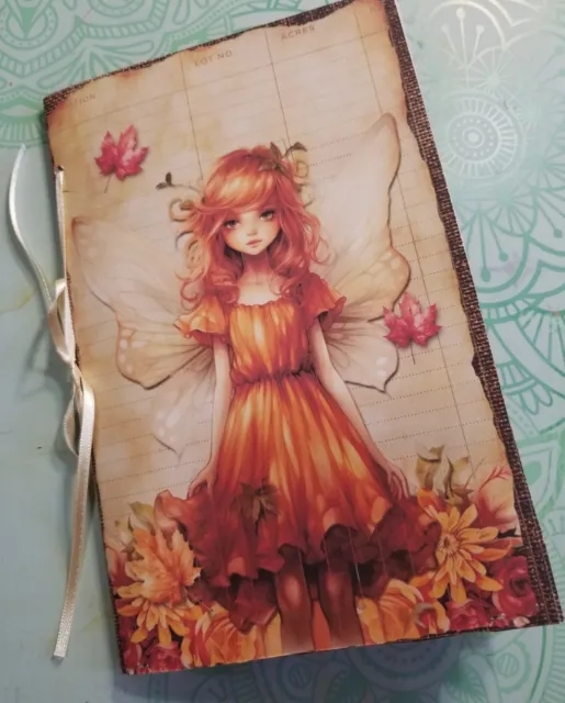 Junk Journal Booklet "FOREST FAIRIES" HANDMADE w/Cards, Pockets & Ephemera