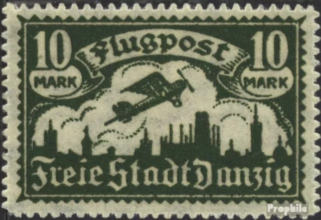 Gdansk 117 with puncture, perforation possibly. errors with hinge 1923 Airmail