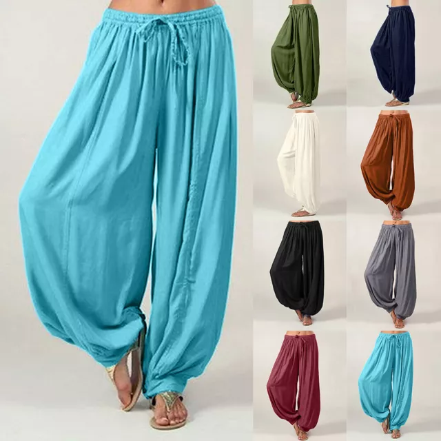 Summer Women Yoga Sport Baggy Harem Pants Casual Solid Loose Hippy Solid Trouser