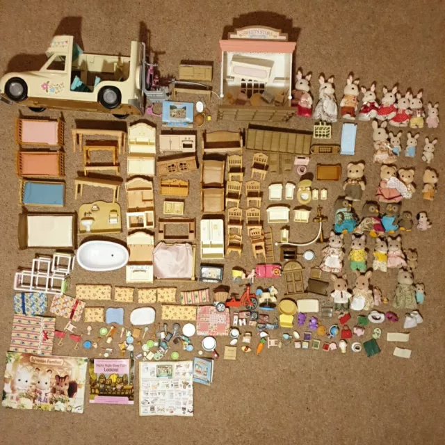 Sylvanian Families Bundle Job Lot Figures, Furniture, Accessories, Baby