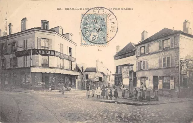 Cpa 94 Champigny Sur Marne La Place D'armes