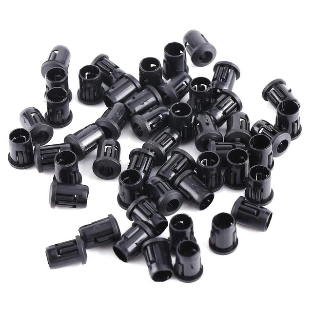 50pcs Plastic Lamp Socket Diode Holder Clip, 5mm, Black