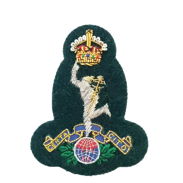 KINGS CROWN ROYAL Signals Officers Wire Embroided Commando Green Beret ...