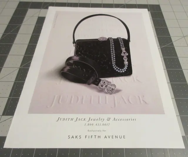 1997 Judith Jack Jewelry & Accessories, Saks Fifth Avenue, Vintage Print AD