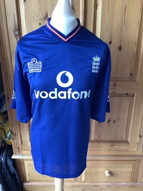 England Admiral Replica Blue ODI Cricket Training Shirt, XL, early 2000s