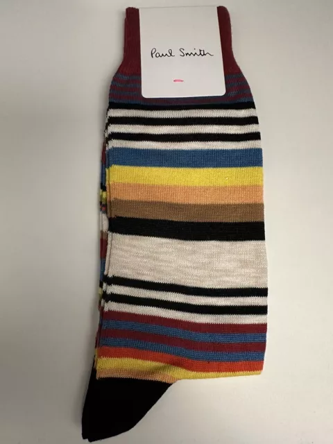 Paul Smith Men Socks Made In Italy Vino Stripe Black