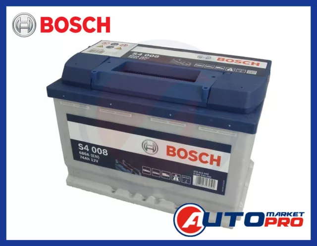 Batterie BOSCH S4 74 Ah 0092S40080 680 Fr Audi A1 A2 A3 A4 A5 A6 1.9 2.0 2.5 Tdi