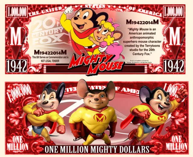 SUPER SOURIS ! BILLET MILLION DOLLAR US! MIGHTY MOUSE Collection Dessin Animé bd