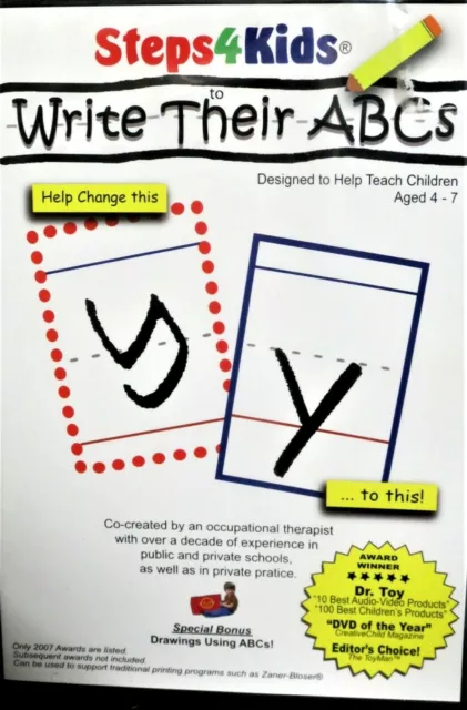 Steps4kids, Learn to Write ABC's,NEW! DVD, Age 4 up Writing How to,Teach ,Dr.Toy