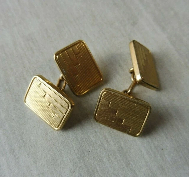 Boutons de manchette vintage « Murat », Plaqué or 18 carats, signés
