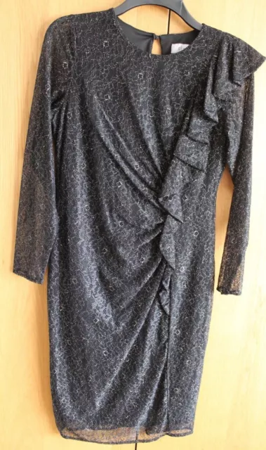 Coast Black Riva Cobweb Lace Shift Dress - Size 14 - New with Tags