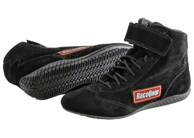 RaceQuip 30300110 Size 11 Mid-Top SFI Rated Racing Driving Shoes Black Suede
