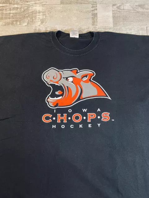 Iowa Chops Men’s XXL Black Long Sleeve Tee Shirt AHL Hockey Des Moines VGU