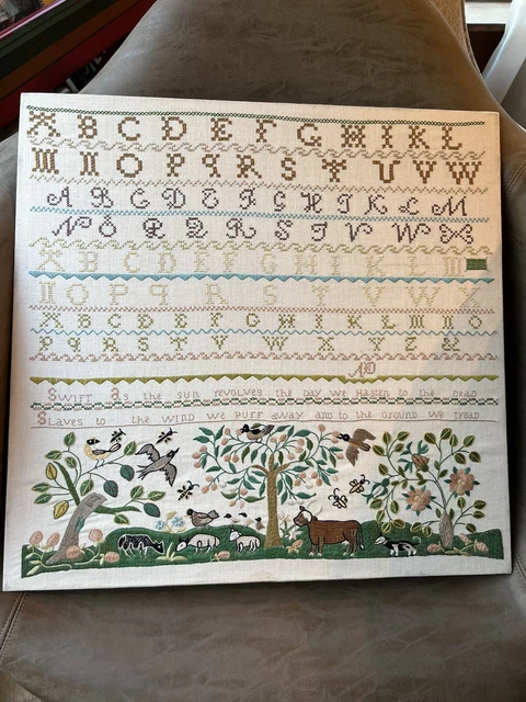 De Colección Crewel Bordado Acabado Agujas Sarah Salter Muestreador ABC Animales Poema