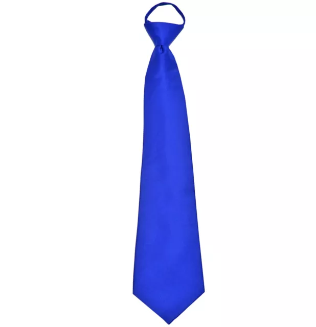 New Polyester Men's ready knot pre tied zipper neck tie only formal royal blue