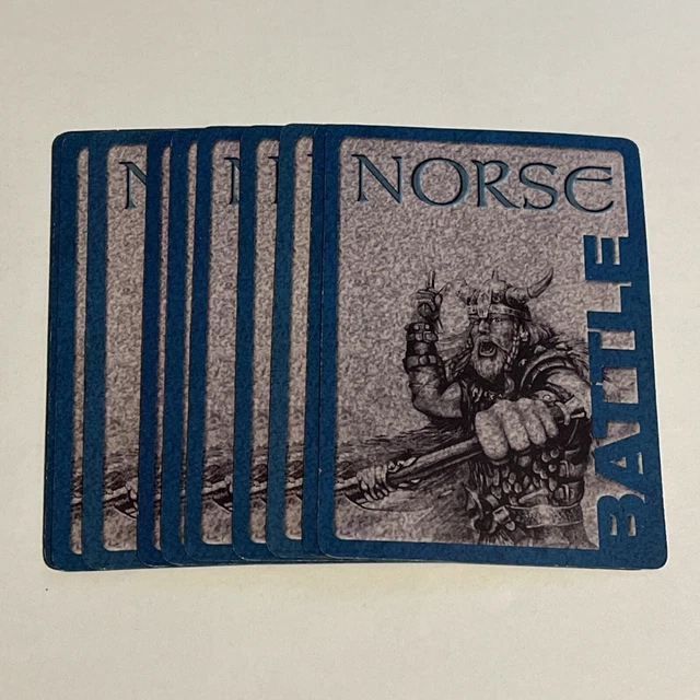 Age Of Mythology Board Game: 11 Replacement Blue Norse Battle Cards