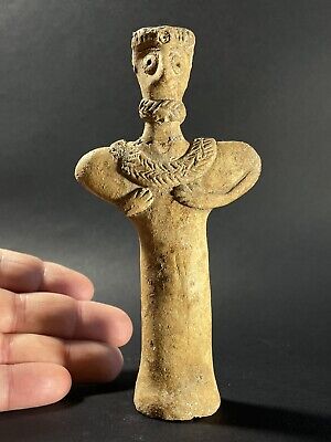 Ancient Syro-Hittite Terracotta Bound Captive Idol/Figurine Ca. 2800 - 1500 B.c