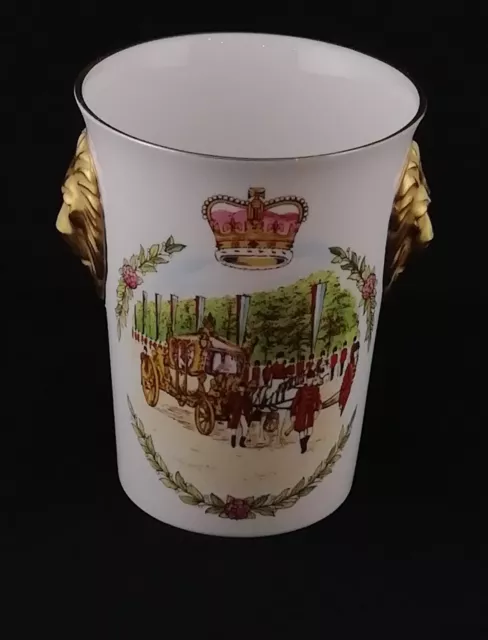 Lion Head China Beaker Queen Elizabeth 25th Anniversary By Caverswall No 700