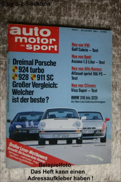 AMS Auto Motor Sport 13/79 Lotus Esprit Porsche 924 turbo 928 Golf Cabri