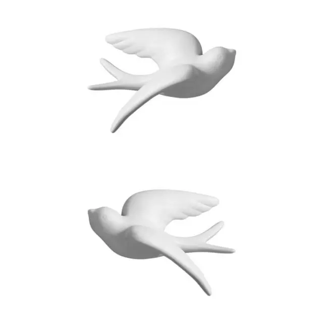 2x Simplicity 3D Keramik Vogel Beliebte Wanddekorationen L nach rechts S nach