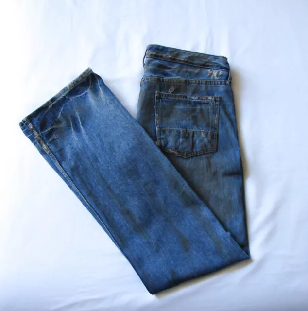 Men's Vintage Rick Owens Slab Redline Selvedge Mud Washed Hogwash Denim Jeans 32