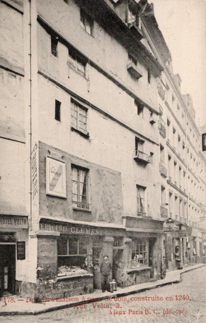 75 Cpa Debut 1900-Paris  Derniere Maison De 1240  A Pan De Bois 3 Rue Volta