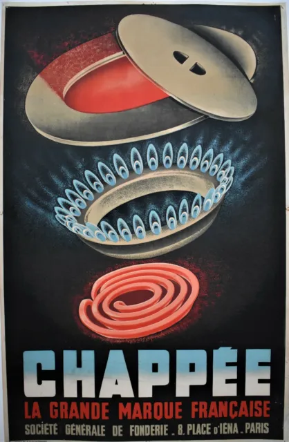 Great French 1935 Art Deco Chappée Advertising Poster