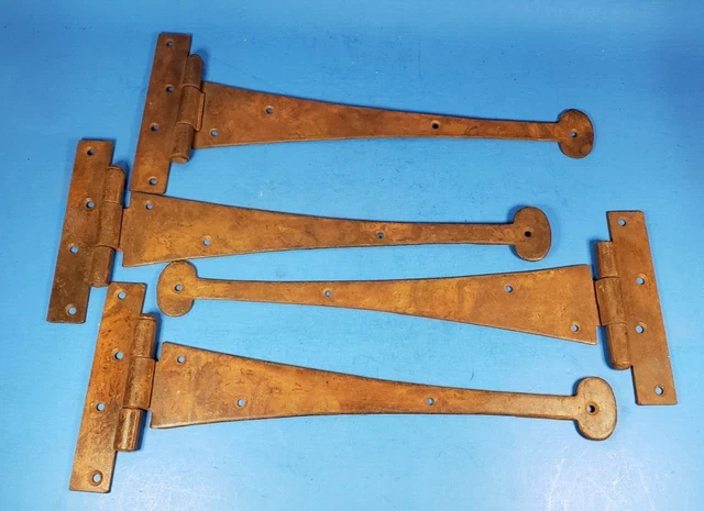 T-Strap Hinges 12 7/8" L 5 1/8" Tee Plate Rusty Finish Barn Door Gate Cupboard