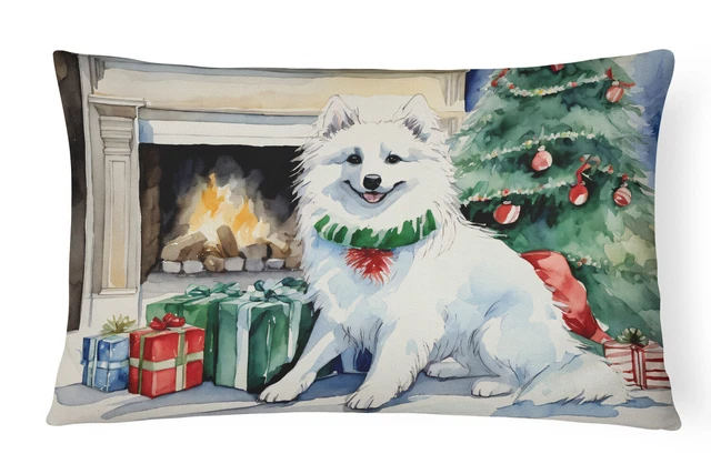 American Eskimo Christmas Canvas Fabric Decorative Pillow DAC1223PW1216