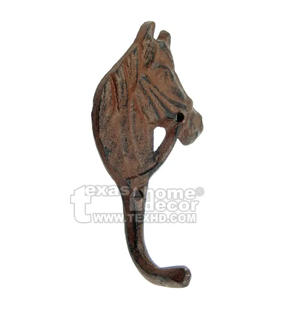 Horse Head Key Hook Towel Hat Coat Hanger Rustic Cast Iron Antique Style