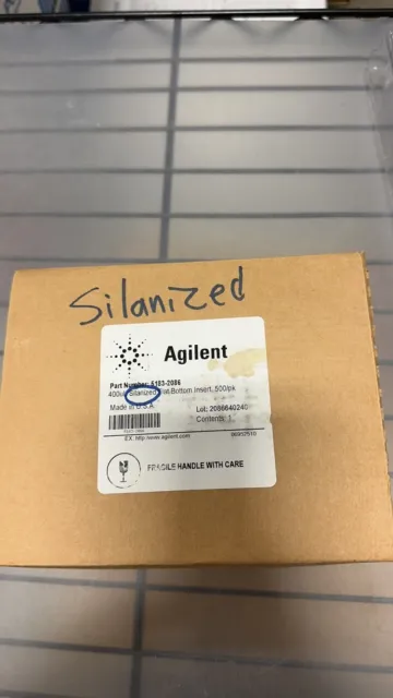 Agilent 5183-2086, 400µl Silanized Vial insert, 5.6 x 31 mm 500/pk