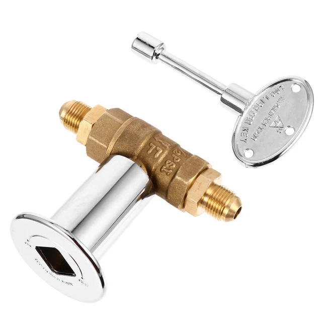 Cuivre Soupape De Commande Vanne D'arrêt La Fosse À Gaz Avec Clé