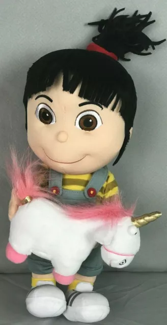 Despicable Me Movie Agnes Doll w/Fluffy White Unicorn Stuffed Animal Plush 17"