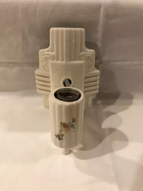 Vintage Art Deco Original Porcelain Floral Wall Sconce 1930's/40's