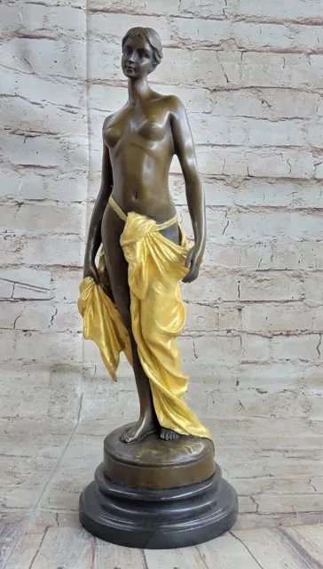 Clásica Bronce Mujer Carne Figura Griego Romano Diosa Estatua Caliente Cast Arte