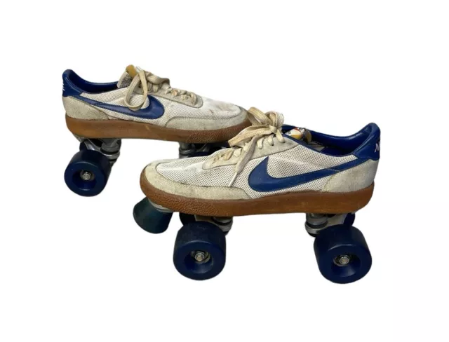 Vintage 80’s Nike Killshot Roller Skates Size 8 Medium White Blue Low