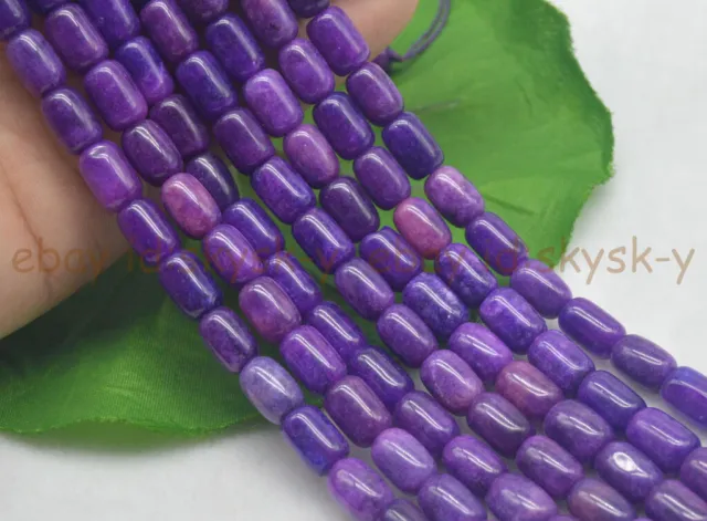 Purple Sugilite 8x12mm Barrel Cylinder Gemstone Loose Beads 15'' Strand