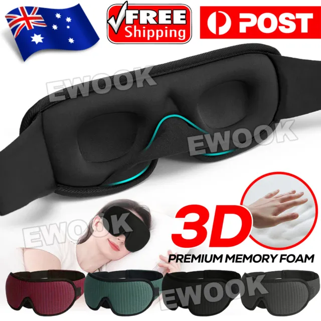 3D Sleep Eye Mask Travel Soft Memory Foam Padded Shade Cover Sleeping Blindfold