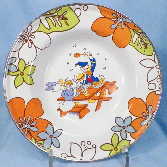 DISNEY GRANITEWARE BOWL Donald Daisy Duck Soup Cereal Picnic NICE